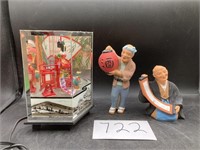 Ceramic Oriental Wales Figures and Lamp Made in