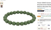 Power IONICS Green Tourmaline Bracelet Green Beads