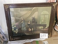 Vintage Print of Women Playing Instruments 26"x22"