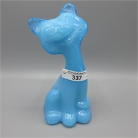 Fenton 6" Peking Blue Happy Cat
