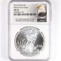 2016 Silver Eagle NGC MS70 FDOI