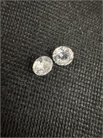 Pair of round cut cubic zirconias, approximately