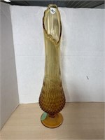 Tall Amber Glass Vase