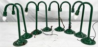 8pc green lamp posts, 8.25" tall, metal