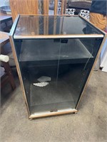 Vintage Collectible Glass Stereo Cabinet on wheels