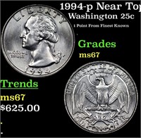 1994-p Washington Quarter Near Top Pop! 25c Graded