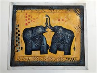 Elephants in Celebration original painting on canv