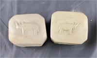 2 Rhino Trinket Boxes With Lids Hand Carved In
