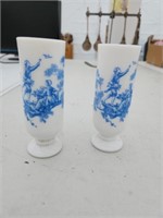 Two vintage milk glass cups