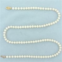 Cultured Pearl Strand Necklace with 14k Gold Clasp