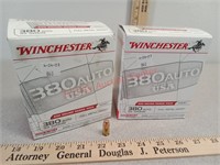 X2 Winchester 380 auto FMJ ammo - 200 rds per box