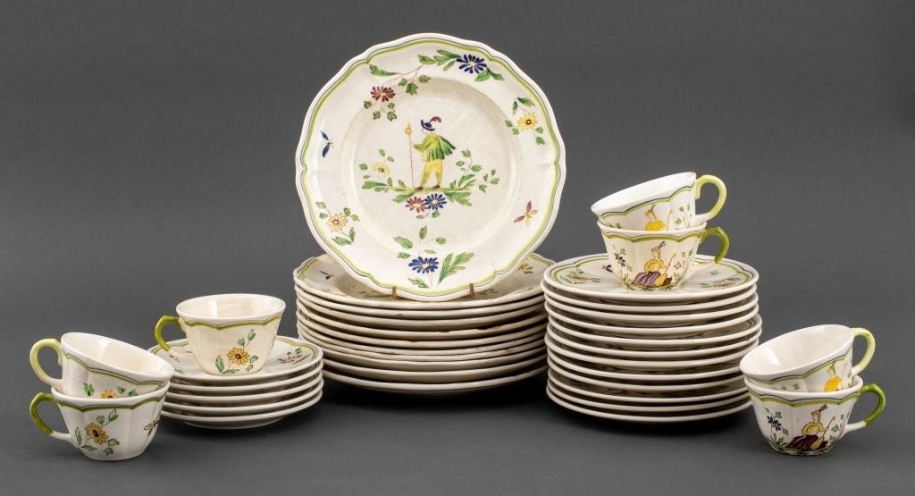 Moustiers Hand-Painted Porcelain Dinnerware, 35