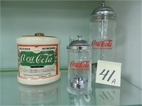 Short & Tall Coca-Cola Straw Holders & Syrup -