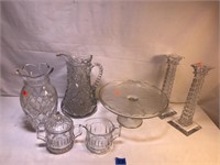 Lot of Vintage Cut Glass Household Items