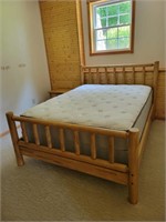 Log Q bed w/ pillowtop mattress