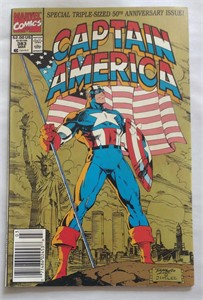 1991 Marvel Jim Lee CAPTAIN AMERICA #383 - EX!