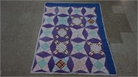 Vintage 1950's Hand Made Cotton Full Size Quilt