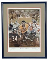 Walter Payton Signed LE Art Lithograph