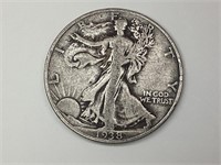 1938 US Walking Liberty Half Dollar