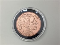 1Oz .999 Fine Copper Buffalo Round