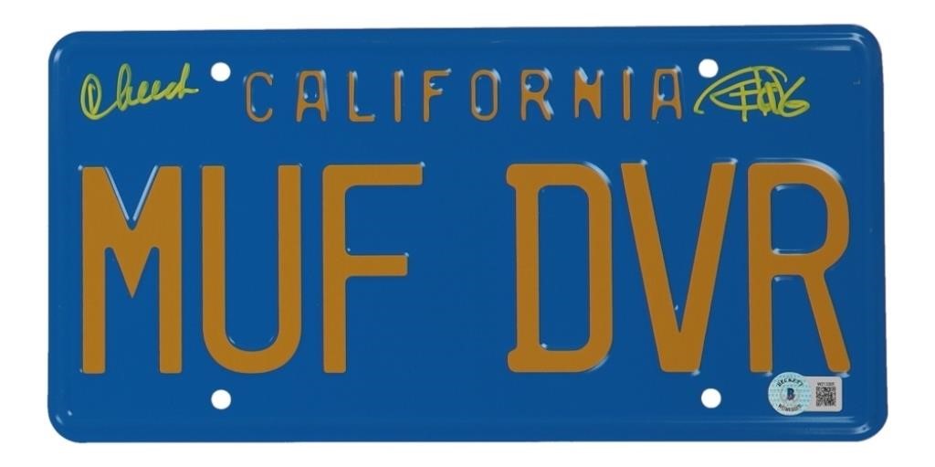 Autographed Cheech & Chong License Plate