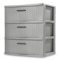 C1046 Sterilite 3 Drawer Wide Weave Tower Plastic