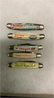 5 Vtg Adv Pocket Knives