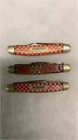 3 Vtg Purina Pocket Knives