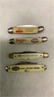 4 Vtg Adv Pocket Knives