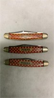 3 Vtg Purina Pocket Knives