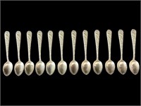 (12) S. Kirk & Sons Repousse Sterling Spoons