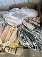 Box of Linens Pillowcases & more