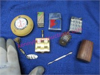 9 vintage small pcs (lighters-lure-sewing kit)
