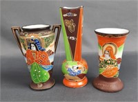 Trio of Vintage Japanese Satsuma Vases