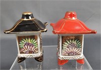 Japanese Satsuma Hand Painted Incense Burners