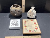 Music Box, Candle Holder, 2 Plaques