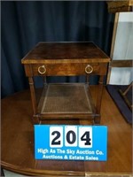 Burlwood Veneir Vintage Table with Drawer