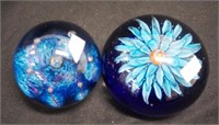 Two art glass paperweights