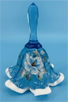 Gorgeous Fenton Blue Bell w/ Milk Crest HP