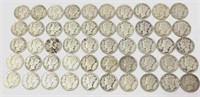 (50) 1943 - 1945 Mercury Dimes