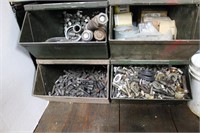 4 Bins of assorted bolts and washers