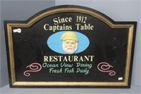 Captains Table wood sign. Measures: 15" H x 23"