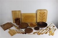 Assorted Wood Kitchen Wares