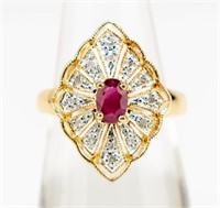 Jewelry 10kt Yellow Gold Ruby Ring