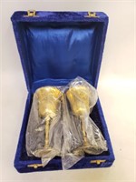 Imported Solid Brass Goblets In Box