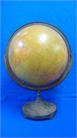 Antique Weber Costello World Globe On Cast Base ,