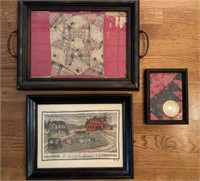 Framed Quilt Square and Crossstitch
