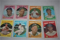 1959 Topps Baseball Cards, lot of 8