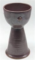 (E) Glazed pottery chalice 9in h