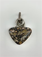 925 Mexico Sterling Backed Stone Pendant